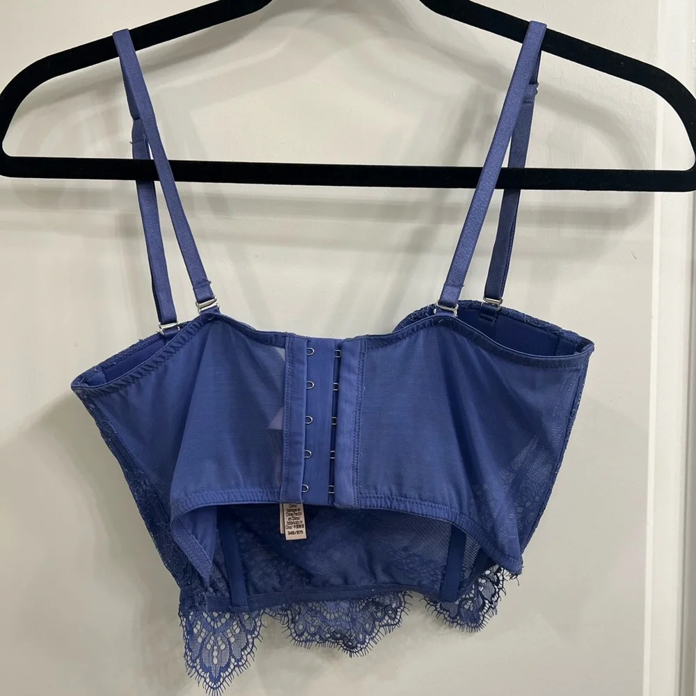 Victoria's Secret Blue Lace Bustier Corset Bra Top | Size 34B - Picture 3 of 5